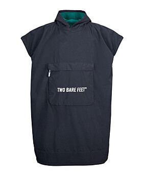 Kids Waterproof Hooded Sleeveless Poncho Changing Robe (Black/Sea Green)