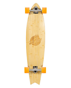 Two Bare Feet "The Deacon" 40in Bamboo Series Longboard Skateboard Complete (Orange Wheels)