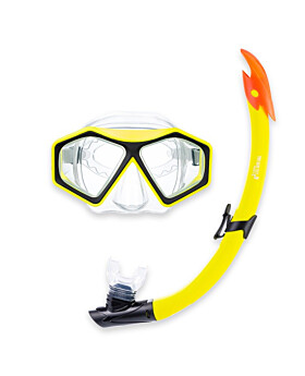 DiveSport Silicone Mask & Snorkel 2pc Set (Yellow / Clear)