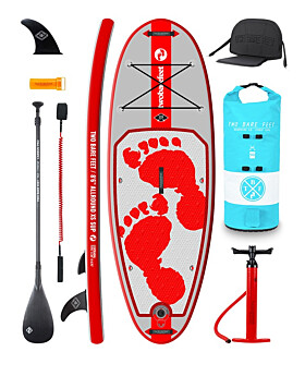 Two Bare Feet Entradia (Allround XS) 8'6" x 34" x 4.75" Inflatable Juniors SUP Ultimate Pack (Red)