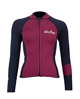 Two Bare Feet Womens Harmony 3mm Long Sleeve Wetsuit Jacket (Burgundy/Black)