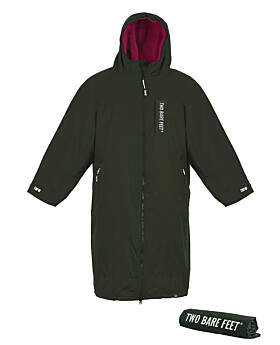 Two Bare Feet Weatherproof Changing Robe with Changing Mat (Khaki/Raspberry)