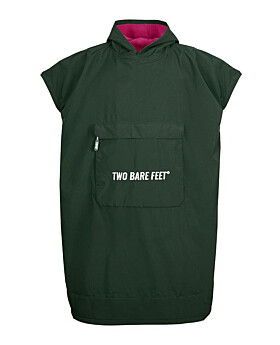 Waterproof Hooded Sleeveless Poncho Changing Robe (Khaki/Raspberry)-Small