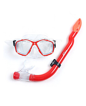 Two Bare Feet Childrens PVC Snorkel & Mask Set (Red)