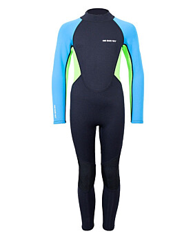 Two Bare Feet Two Tone 2.5mm Full Length Junior Wetsuit (Bright Blue / Lime)