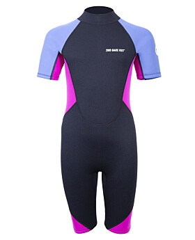 Two Bare Feet Two Tone 2.5mm Shorty Junior Wetsuit (Cornflower Blue / Raspberry)-XS
