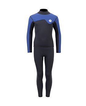 Two Bare Feet Junior Aspect 2.5mm Back Zip Jacket & Pants Set (Black/Blue)