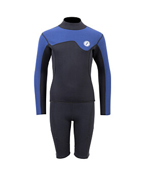 Two Bare Feet Junior Aspect 2.5mm Back Zip Jacket & Shorts Set (Black/Blue)