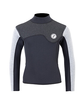 Two Bare Feet Junior Aspect Fleece Lined Zipless Thermal 2.5mm Superstretch Wetsuit Top (Black/Grey/Grey)