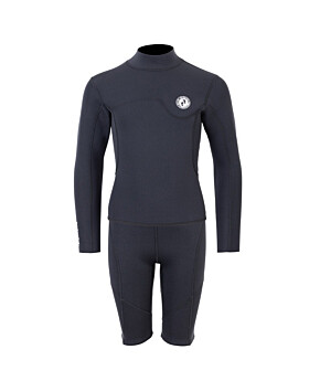Two Bare Feet Junior Aspect Fleece Lined Zipless Thermal 2.5mm Superstretch Wetsuit Top & Shorts Set (Black)