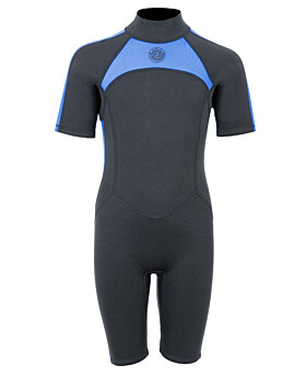 Two Bare Feet Flare 2.5mm Junior Shorty Wetsuit (Black/Blue)-XS
