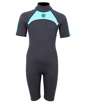 Two Bare Feet Flare 2.5mm Junior Shorty Wetsuit (Black/Mint)-S
