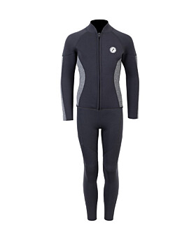 Two Bare Feet Junior Perspective Full Zip 2.5mm Wetsuit Jacket and Pants Set (Black/Grey)