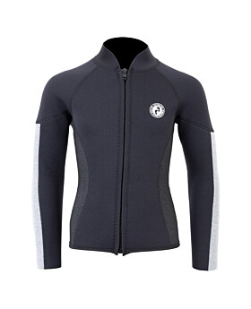 Two Bare Feet Junior Perspective Full Zip 2.5mm Wetsuit Jacket (Black/Grey/Grey)