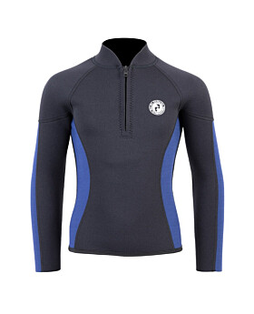Two Bare Feet Junior Perspective Half Zip 2.5mm Wetsuit Jacket (Black/Blue)