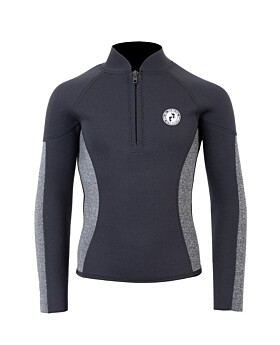 Two Bare Feet Junior Perspective Half Zip 2.5mm Wetsuit Jacket (Black/Grey)