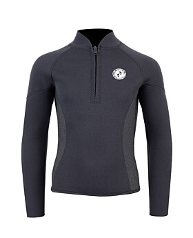 Two Bare Feet Junior Perspective Half Zip 2.5mm Wetsuit Jacket (Black/Grey/Grey)