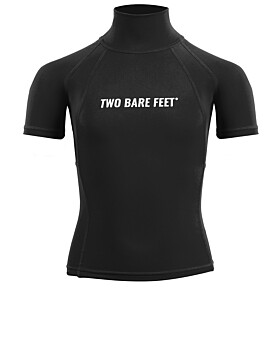 Two Bare Feet Junior "Logo" Short Sleeve Rash Vest (Black)-L