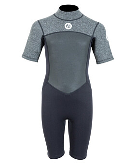 Two Bare Feet Thunderclap Pro 3/2mm Junior Shorty Wetsuit (Black/Delta Grey)-2XL