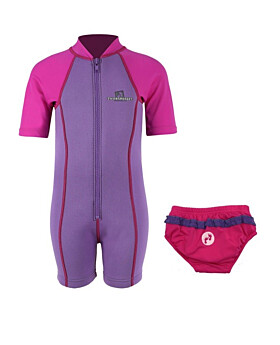 Essentials Baby Swim Kit - Lycra Arm Wetsuit + Swim Nappy (Raspberry)