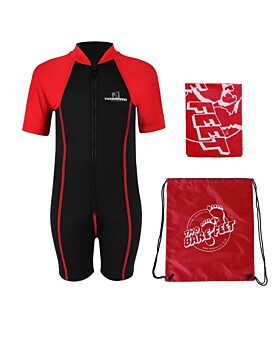 Essentials Baby Swim Kit - Lycra Arm Wetsuit + Swim Bag + Swim Towel (Red)