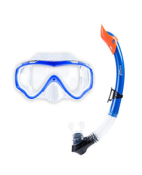 Two Bare Feet Childrens Silicone Snorkel & Mask Set (Blue)
