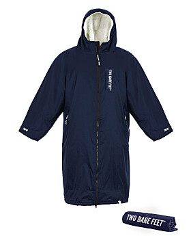 Two Bare Feet Weatherproof Changing Robe with Changing Mat (Marine Blue/Cream)-Small