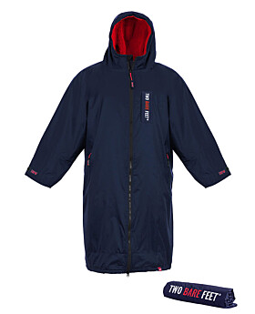 Two Bare Feet Kids Weatherproof Changing Robe with Changing Mat (Marine Blue/Red)
