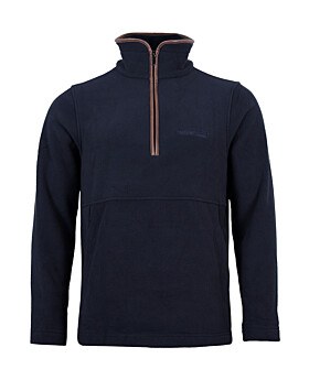 Unisex Quarter Zip Fleece (Marine Blue)-Medium