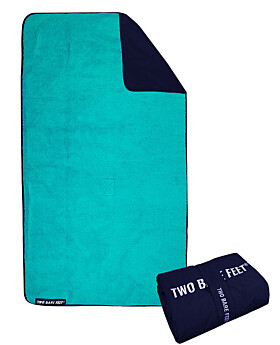 Sherpa Lined Waterproof Beach Travel Blanket (Marine Blue/Teal)