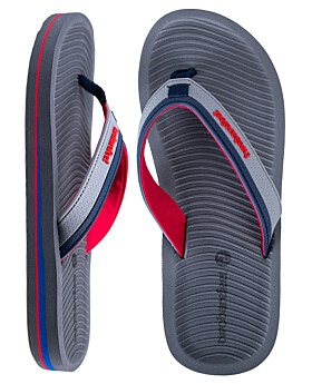 Trekker Mens Flip Flops (Grey/Red)