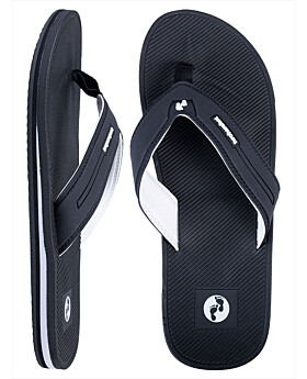 Voyage Mens Flip Flops (Black/White)