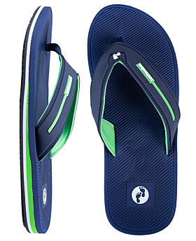 Voyage Mens Flip Flops (Navy/Green)