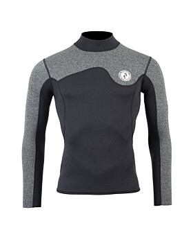 Two Bare Feet Mens Aspect Back Zip 2.5mm Wetsuit Jacket (Black/Grey)
