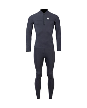 Two Bare Feet Mens Heritage Half Zip 3mm Wetsuit Jacket & Pants Set (Black)