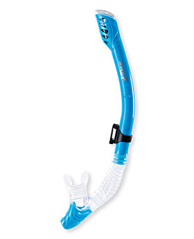 Pro Dive Series Dry Top Silicone Snorkel (Aqua)