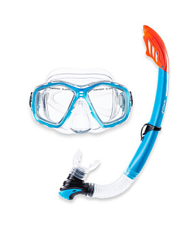 PVC Mask & Snorkel 2pc Set (Aqua)