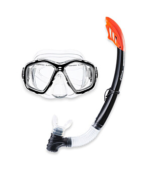 PVC Mask & Snorkel 2pc Set (Black)