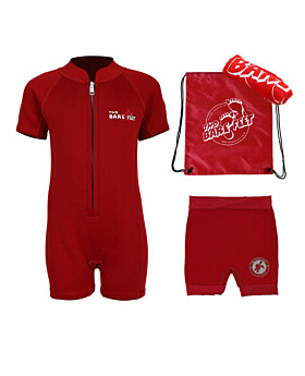 Premier Baby Swim Kit - Classic Wetsuit + Nappy Shorts + Towel + Bag (Red)