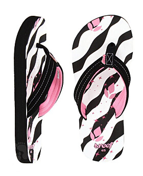 Reef Little Ahi Kids Sandals (Zebra / Black / Pink)