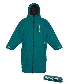 Two Bare Feet Kids Weatherproof Changing Robe with Changing Mat (Sea Green/Black)-10-14 Years