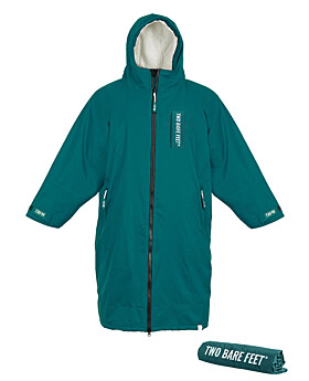 Two Bare Feet Weatherproof Changing Robe with Changing Mat (Sea Green/Cream)-Medium