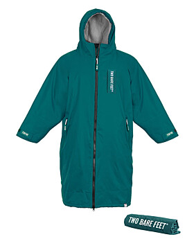 Two Bare Feet Kids Weatherproof Changing Robe with Changing Mat (Sea Green/Grey)-10-14 Years