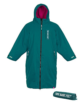 Two Bare Feet Kids Weatherproof Changing Robe with Changing Mat (Sea Green/Raspberry)
