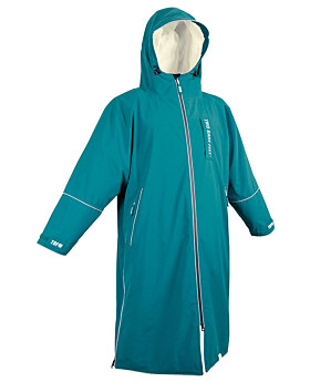 Two Bare Feet Hi-Vis Waterproof Lightweight Riding Robe (Sea Green/Cream)-XS