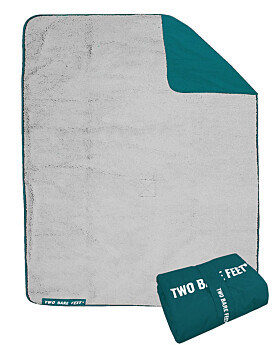 XL Sherpa Lined Waterproof Beach Travel Blanket (Sea Green/Grey)