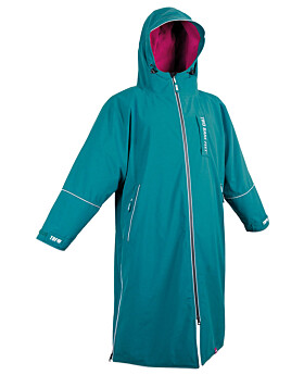Two Bare Feet Hi-Vis Waterproof Lightweight Riding Robe (Sea Green/Raspberry)