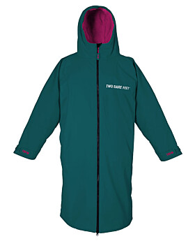 Elemental Waterproof Lightweight Slimline Changing Robe (Sea Green/Raspberry)-Adults S / M