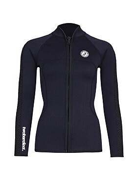 Two Bare Feet Womens Silicone Print Series Full Zip 2.5mm Wetsuit Jacket (Black)