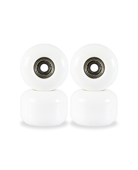 50mm Classic Skateboard Wheels (85a) with Bearings - Set of 4 (White)